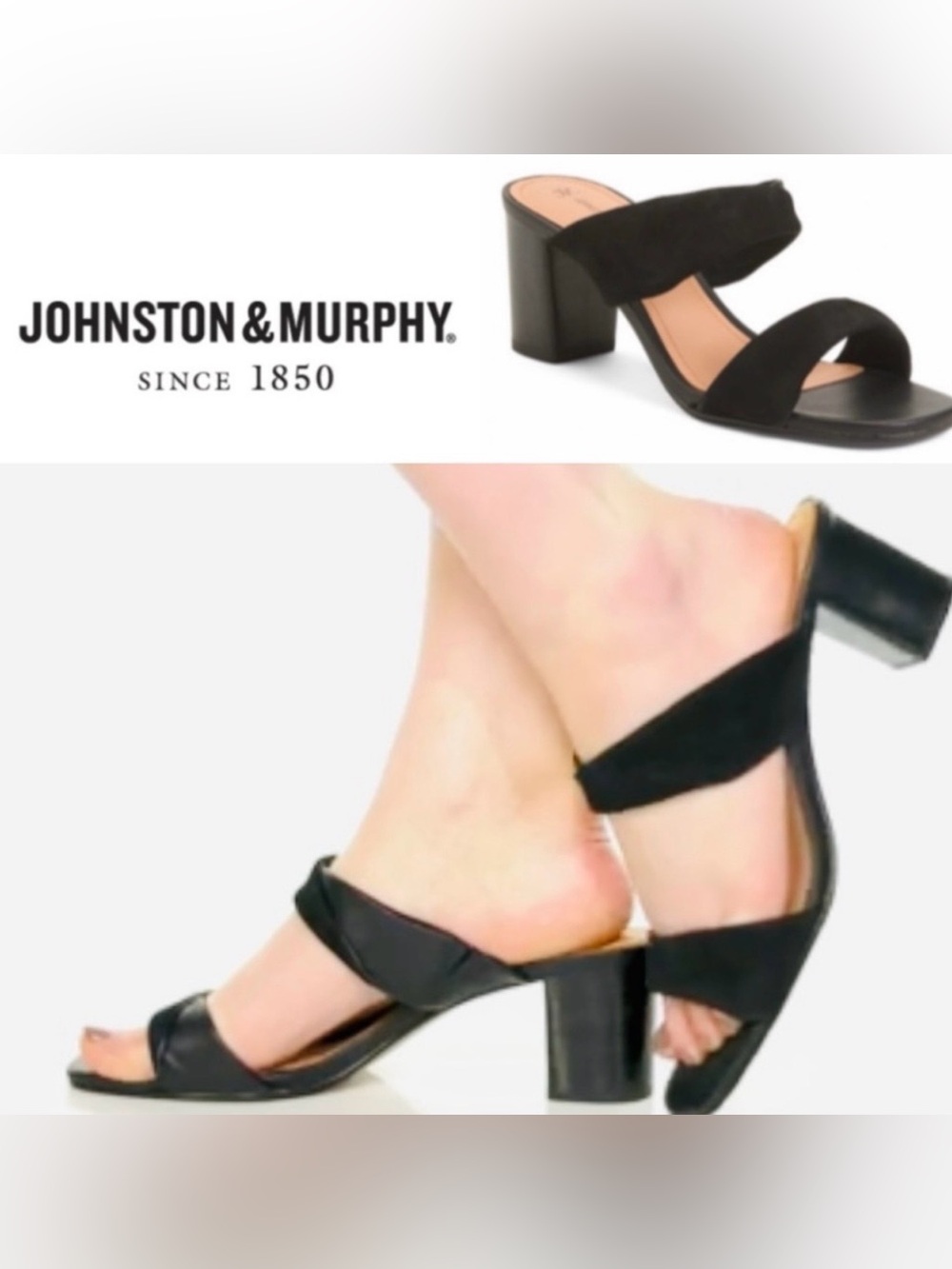 Johnson & Murphy Leather Evelyn Slides
